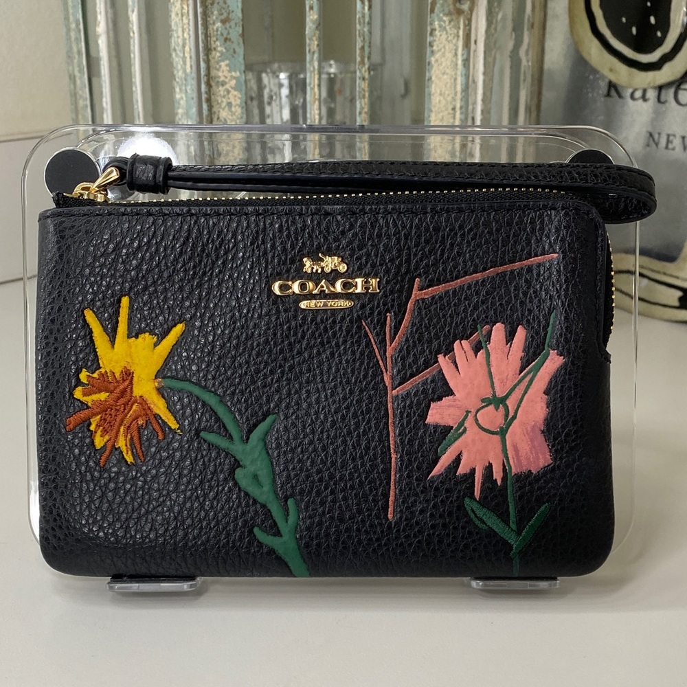Coach x Jean-Michel Basquaite Artist wristlet EUC